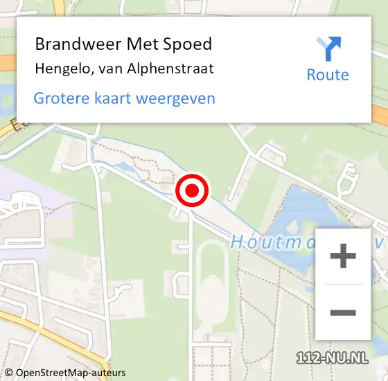 Locatie op kaart van de 112 melding: Brandweer Met Spoed Naar Hengelo, van Alphenstraat op 7 maart 2022 13:03