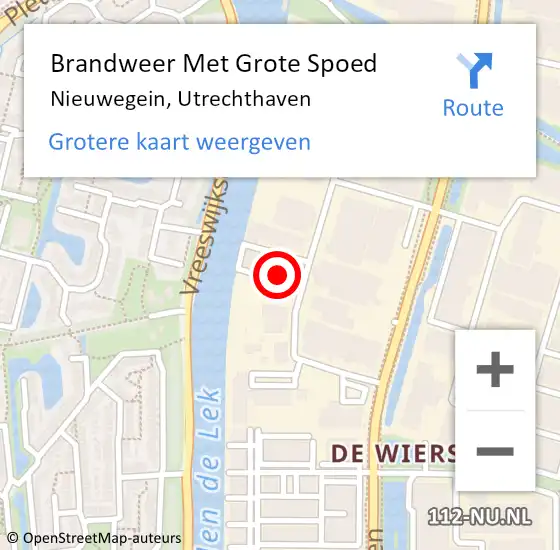 Locatie op kaart van de 112 melding: Brandweer Met Grote Spoed Naar Nieuwegein, Utrechthaven op 7 maart 2022 13:25