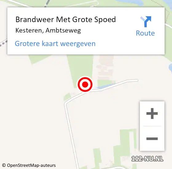 Locatie op kaart van de 112 melding: Brandweer Met Grote Spoed Naar Kesteren, Ambtseweg op 7 maart 2022 13:52