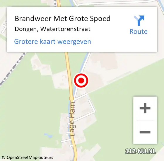 Locatie op kaart van de 112 melding: Brandweer Met Grote Spoed Naar Dongen, Watertorenstraat op 10 juli 2014 12:44