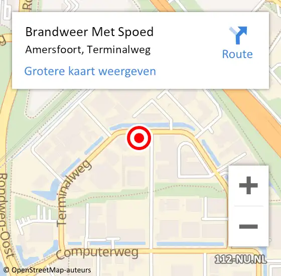 Locatie op kaart van de 112 melding: Brandweer Met Spoed Naar Amersfoort, Terminalweg op 7 maart 2022 14:52