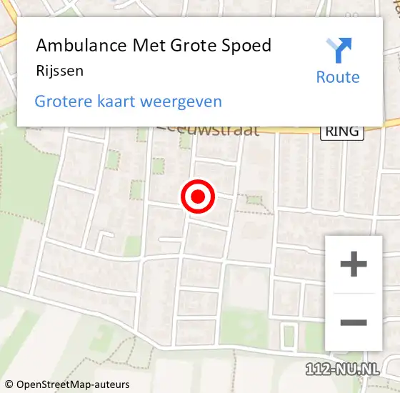 Locatie op kaart van de 112 melding: Ambulance Met Grote Spoed Naar Rijssen op 7 maart 2022 14:57