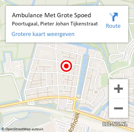 Locatie op kaart van de 112 melding: Ambulance Met Grote Spoed Naar Poortugaal, Pieter Johan Tijkenstraat op 7 maart 2022 15:18