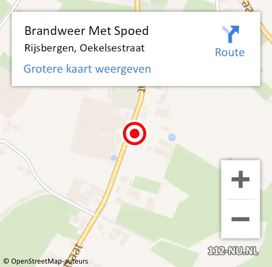 Locatie op kaart van de 112 melding: Brandweer Met Spoed Naar Rijsbergen, Oekelsestraat op 7 maart 2022 15:40