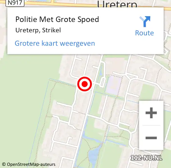 Locatie op kaart van de 112 melding: Politie Met Grote Spoed Naar Ureterp, Strikel op 7 maart 2022 15:42