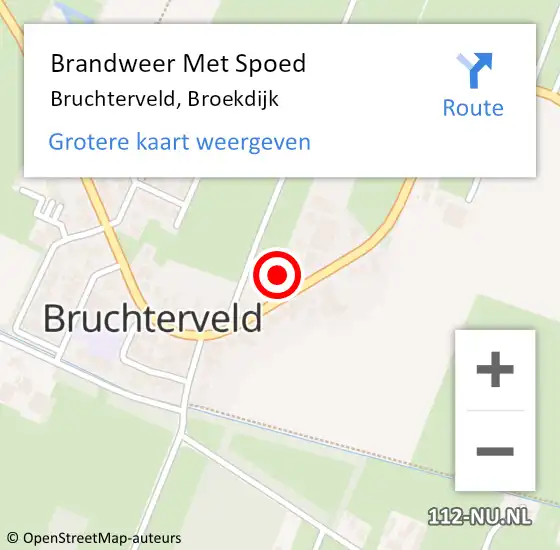 Locatie op kaart van de 112 melding: Brandweer Met Spoed Naar Bruchterveld, Broekdijk op 7 maart 2022 16:02