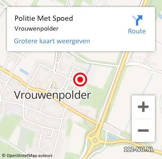 Locatie op kaart van de 112 melding: Politie Met Spoed Naar Vrouwenpolder op 7 maart 2022 16:23