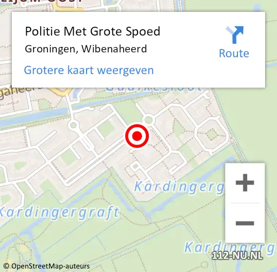 Locatie op kaart van de 112 melding: Politie Met Grote Spoed Naar Groningen, Wibenaheerd op 7 maart 2022 16:24