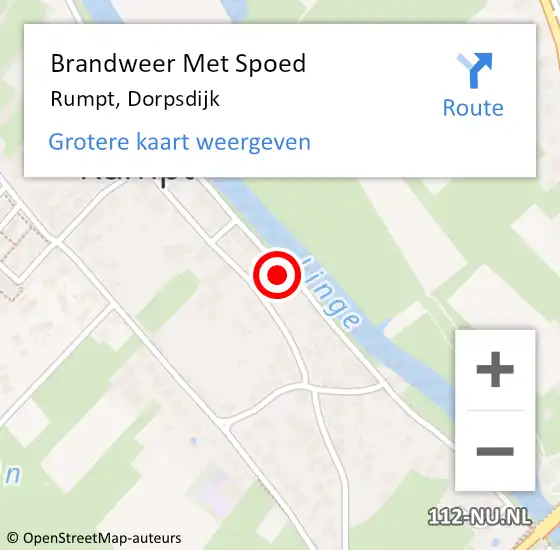 Locatie op kaart van de 112 melding: Brandweer Met Spoed Naar Rumpt, Dorpsdijk op 7 maart 2022 17:03