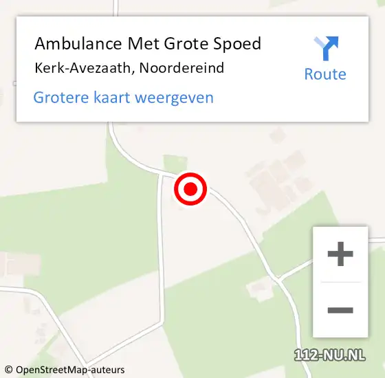 Locatie op kaart van de 112 melding: Ambulance Met Grote Spoed Naar Kerk-Avezaath, Noordereind op 7 maart 2022 17:31