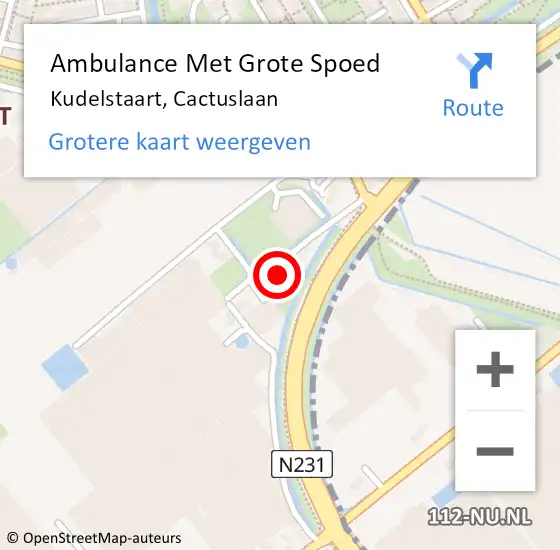 Locatie op kaart van de 112 melding: Ambulance Met Grote Spoed Naar Kudelstaart, Cactuslaan op 7 maart 2022 17:33