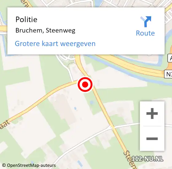 Locatie op kaart van de 112 melding: Politie Bruchem, Steenweg op 7 maart 2022 18:16