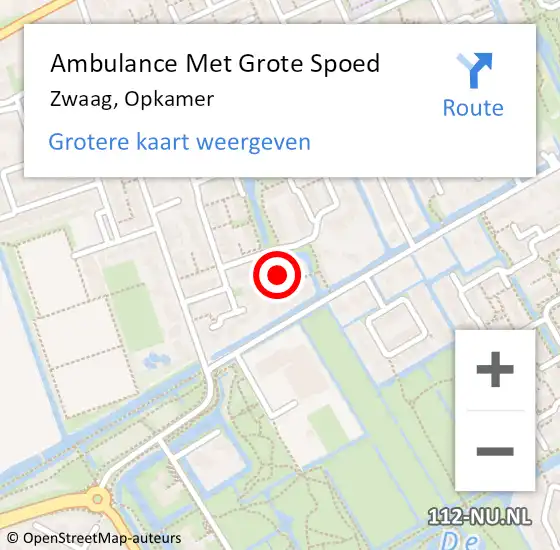 Locatie op kaart van de 112 melding: Ambulance Met Grote Spoed Naar Zwaag, Opkamer op 7 maart 2022 18:26