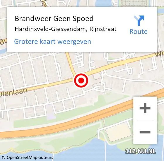 Locatie op kaart van de 112 melding: Brandweer Geen Spoed Naar Hardinxveld-Giessendam, Rijnstraat op 7 maart 2022 19:03