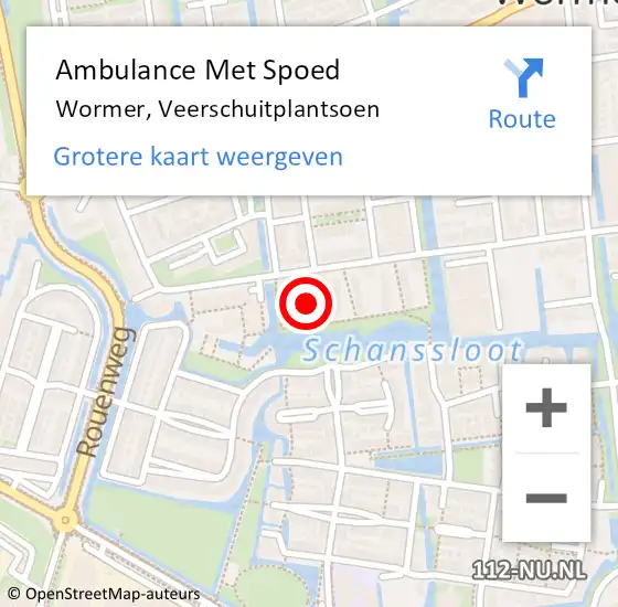 Locatie op kaart van de 112 melding: Ambulance Met Spoed Naar Wormer, Veerschuitplantsoen op 7 maart 2022 19:20