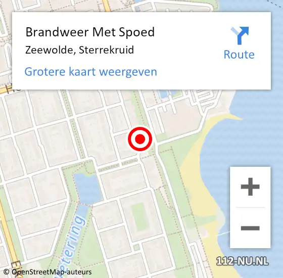 Locatie op kaart van de 112 melding: Brandweer Met Spoed Naar Zeewolde, Sterrekruid op 7 maart 2022 19:36