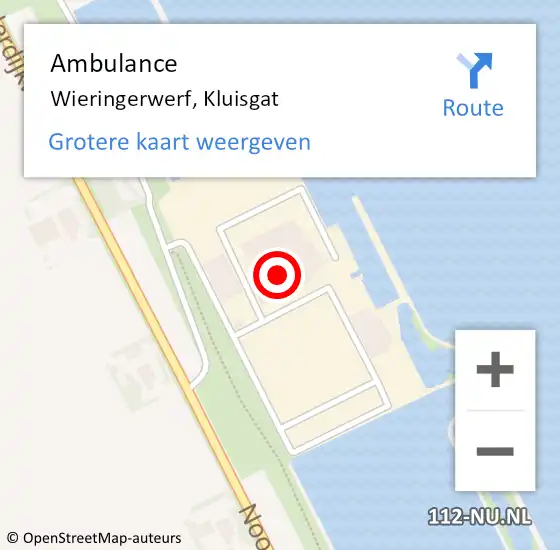 Locatie op kaart van de 112 melding: Ambulance Wieringerwerf, Kluisgat op 7 maart 2022 19:48