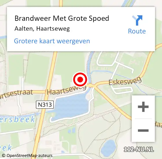 Locatie op kaart van de 112 melding: Brandweer Met Grote Spoed Naar Aalten, Haartseweg op 7 maart 2022 19:52