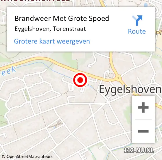Locatie op kaart van de 112 melding: Brandweer Met Grote Spoed Naar Eygelshoven, Torenstraat op 7 maart 2022 20:16