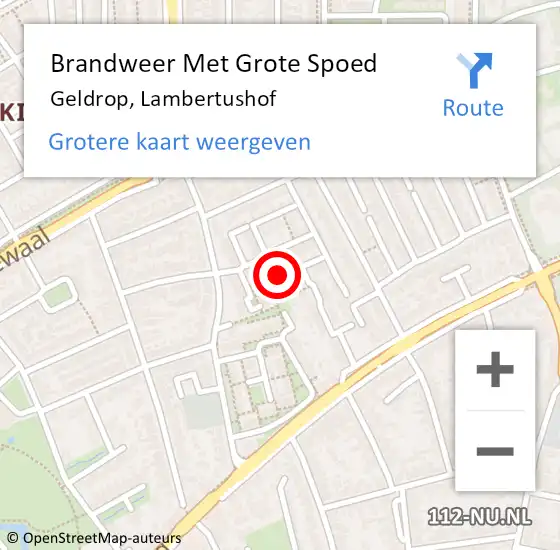 Locatie op kaart van de 112 melding: Brandweer Met Grote Spoed Naar Geldrop, Lambertushof op 7 maart 2022 20:18