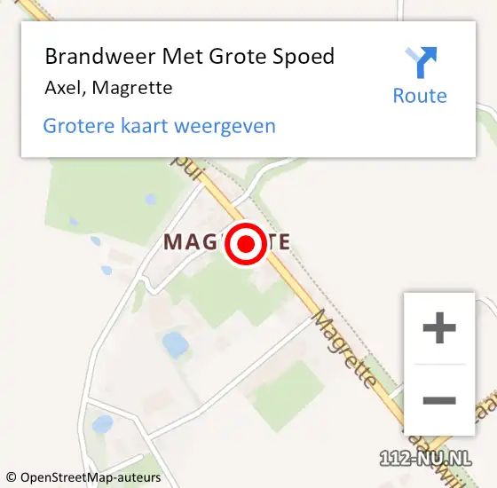 Locatie op kaart van de 112 melding: Brandweer Met Grote Spoed Naar Axel, Magrette op 7 maart 2022 20:21