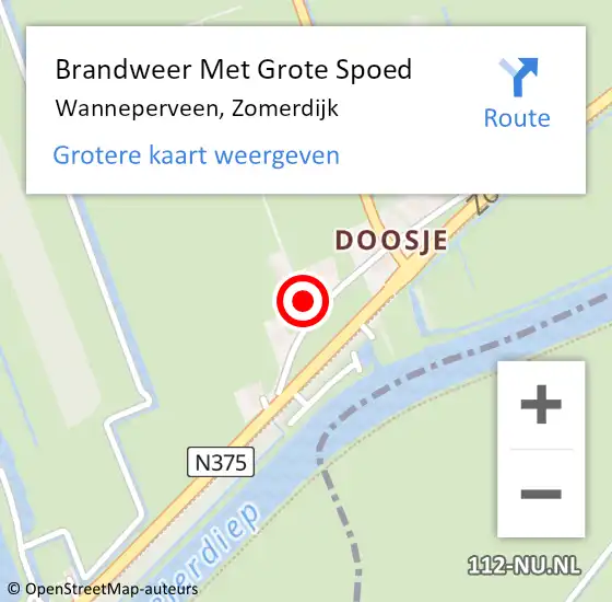 Locatie op kaart van de 112 melding: Brandweer Met Grote Spoed Naar Wanneperveen, Zomerdijk op 7 maart 2022 20:31