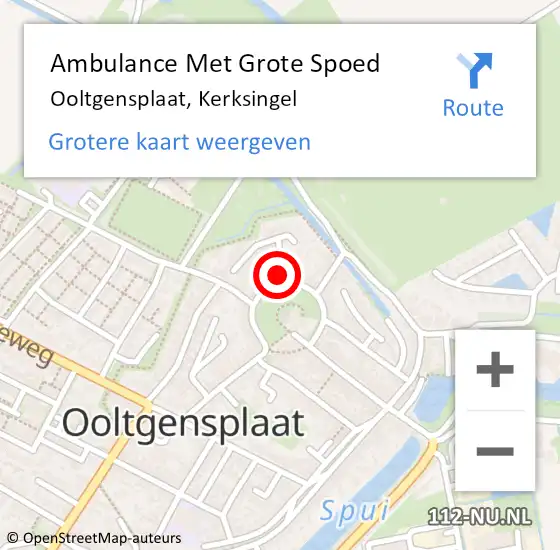 Locatie op kaart van de 112 melding: Ambulance Met Grote Spoed Naar Ooltgensplaat, Kerksingel op 7 maart 2022 20:43