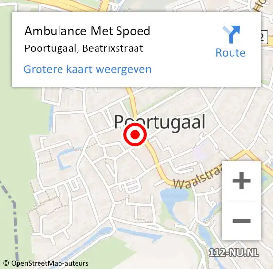 Locatie op kaart van de 112 melding: Ambulance Met Spoed Naar Poortugaal, Beatrixstraat op 7 maart 2022 21:40