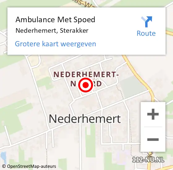 Locatie op kaart van de 112 melding: Ambulance Met Spoed Naar Nederhemert, Sterakker op 8 maart 2022 03:07