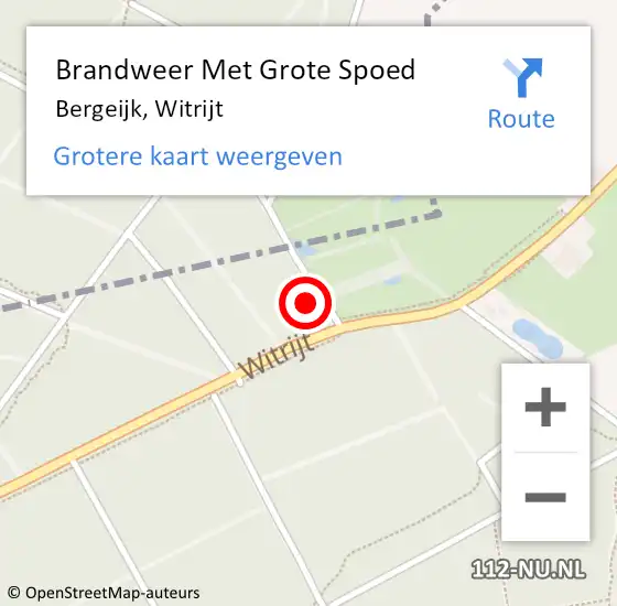 Locatie op kaart van de 112 melding: Brandweer Met Grote Spoed Naar Bergeijk, Witrijt op 8 maart 2022 06:01