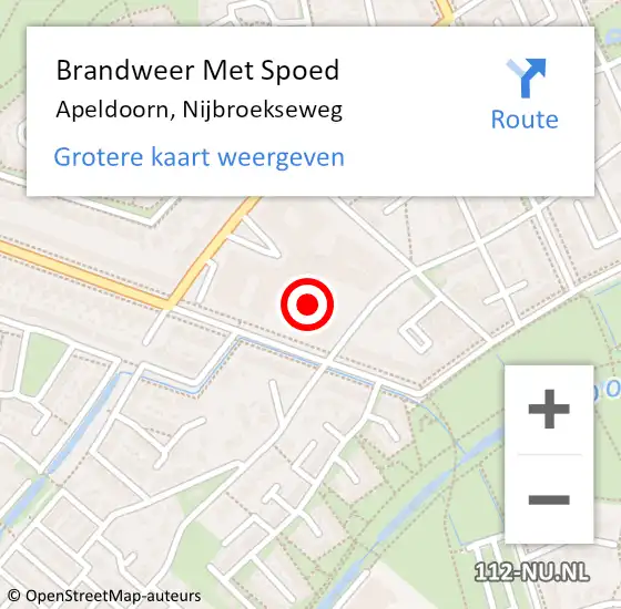 Locatie op kaart van de 112 melding: Brandweer Met Spoed Naar Apeldoorn, Nijbroekseweg op 8 maart 2022 08:25
