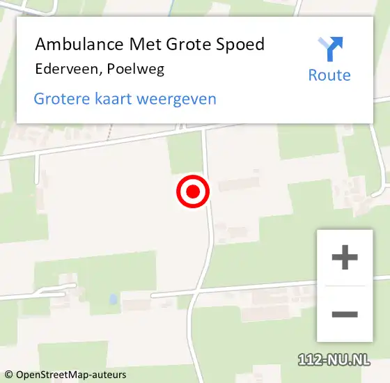 Locatie op kaart van de 112 melding: Ambulance Met Grote Spoed Naar Ederveen, Poelweg op 8 maart 2022 08:30