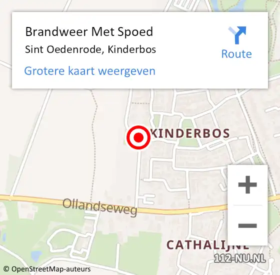 Locatie op kaart van de 112 melding: Brandweer Met Spoed Naar Sint Oedenrode, Kinderbos op 8 maart 2022 08:46