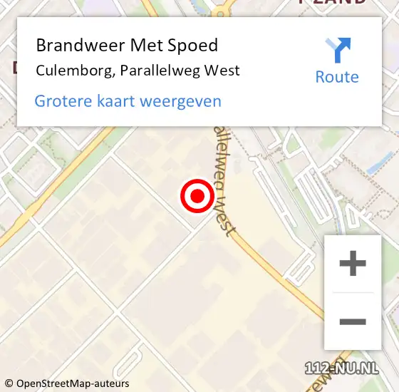 Locatie op kaart van de 112 melding: Brandweer Met Spoed Naar Culemborg, Parallelweg West op 8 maart 2022 09:39