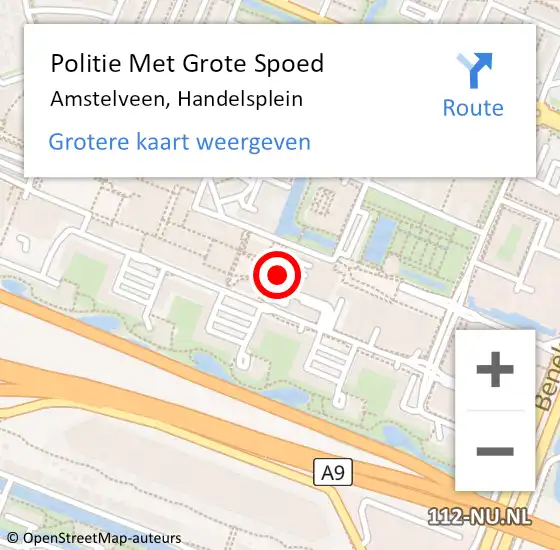 Locatie op kaart van de 112 melding: Politie Met Grote Spoed Naar Amstelveen, Handelsplein op 8 maart 2022 09:51