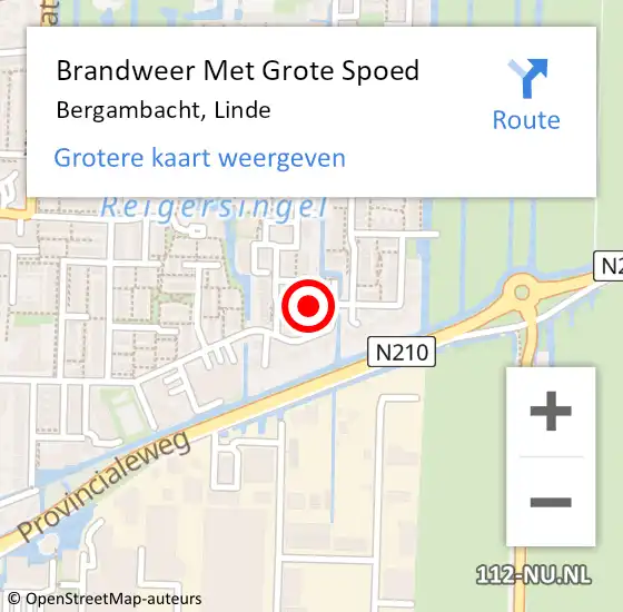 Locatie op kaart van de 112 melding: Brandweer Met Grote Spoed Naar Bergambacht, Linde op 8 maart 2022 10:27