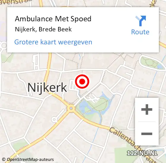 Locatie op kaart van de 112 melding: Ambulance Met Spoed Naar Nijkerk, Brede Beek op 8 maart 2022 10:36