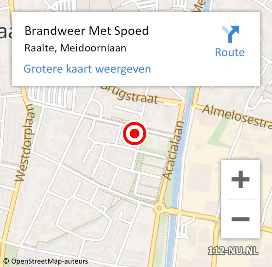 Locatie op kaart van de 112 melding: Brandweer Met Spoed Naar Raalte, Meidoornlaan op 8 maart 2022 10:45