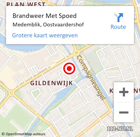 Locatie op kaart van de 112 melding: Brandweer Met Spoed Naar Medemblik, Oostvaardershof op 8 maart 2022 11:08