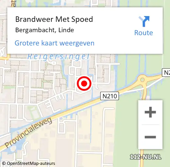 Locatie op kaart van de 112 melding: Brandweer Met Spoed Naar Bergambacht, Linde op 8 maart 2022 11:17