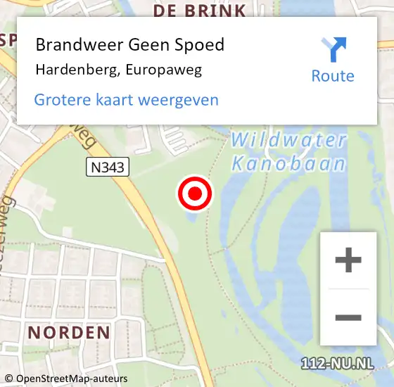 Locatie op kaart van de 112 melding: Brandweer Geen Spoed Naar Hardenberg, Europaweg op 8 maart 2022 11:34