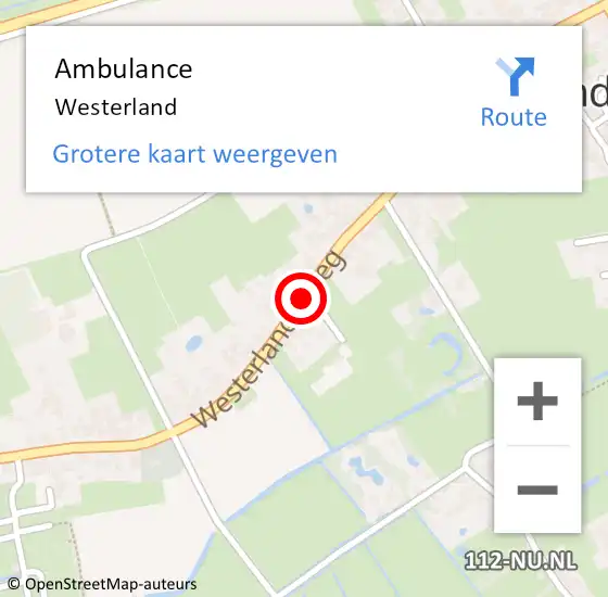 Locatie op kaart van de 112 melding: Ambulance Westerland op 8 maart 2022 11:38