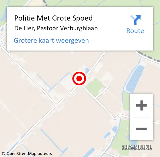 Locatie op kaart van de 112 melding: Politie Met Grote Spoed Naar De Lier, Pastoor Verburghlaan op 8 maart 2022 11:47