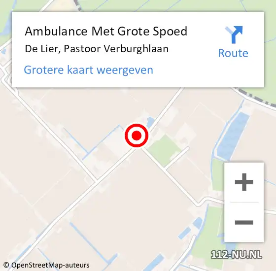 Locatie op kaart van de 112 melding: Ambulance Met Grote Spoed Naar De Lier, Pastoor Verburghlaan op 8 maart 2022 11:47