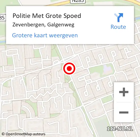 Locatie op kaart van de 112 melding: Politie Met Grote Spoed Naar Zevenbergen, Galgenweg op 8 maart 2022 11:48