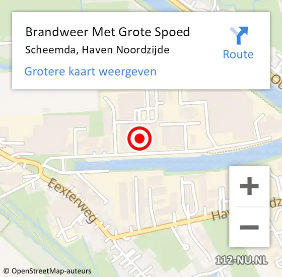 Locatie op kaart van de 112 melding: Brandweer Met Grote Spoed Naar Scheemda, Haven Noordzijde op 8 maart 2022 11:52