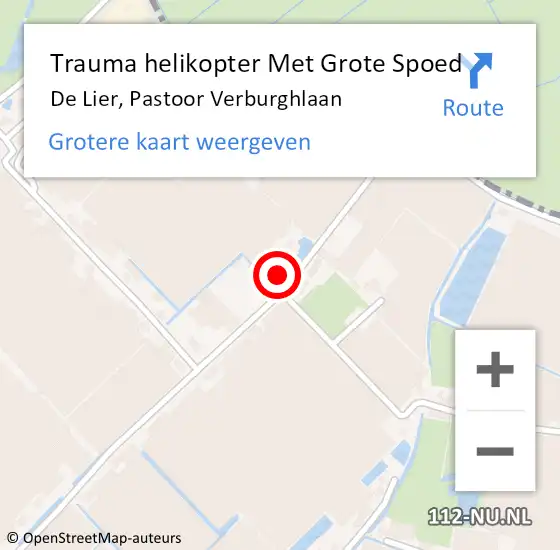 Locatie op kaart van de 112 melding: Trauma helikopter Met Grote Spoed Naar De Lier, Pastoor Verburghlaan op 8 maart 2022 11:58