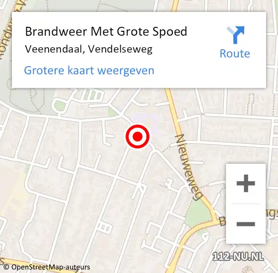 Locatie op kaart van de 112 melding: Brandweer Met Grote Spoed Naar Veenendaal, Vendelseweg op 8 maart 2022 12:13