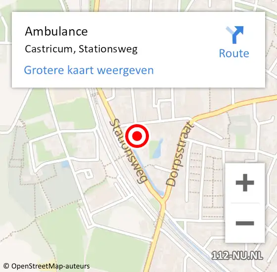 Locatie op kaart van de 112 melding: Ambulance Castricum, Stationsweg op 8 maart 2022 12:20