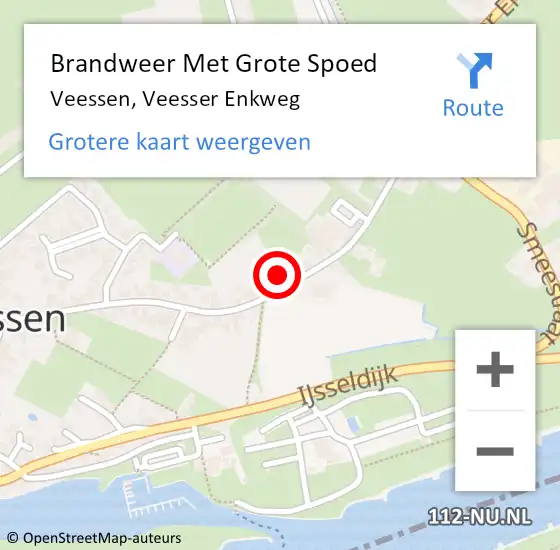 Locatie op kaart van de 112 melding: Brandweer Met Grote Spoed Naar Veessen, Veesser Enkweg op 8 maart 2022 12:22